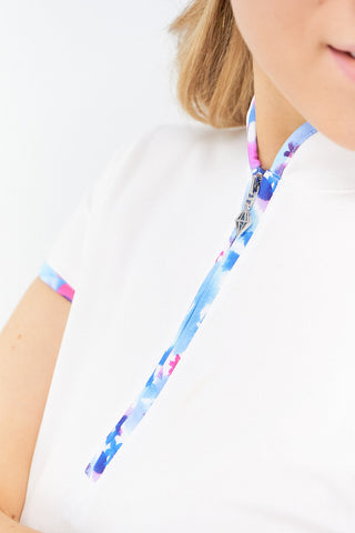 Pure Golf Bliss Cap Sleeve Polo - Watercolour Daydream