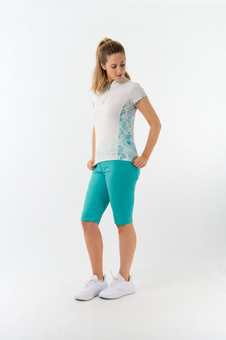 Pure Golf Ladies Bliss Sleeveless Golf Polo Shirt - Aquamarine Lake