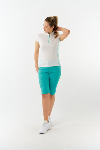 Pure Golf Ladies Bliss Sleeveless Golf Polo Shirt - Aquamarine Lake