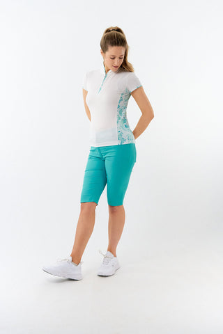 Pure Golf Ladies Bliss Sleeveless Golf Polo Shirt - Aquamarine Lake