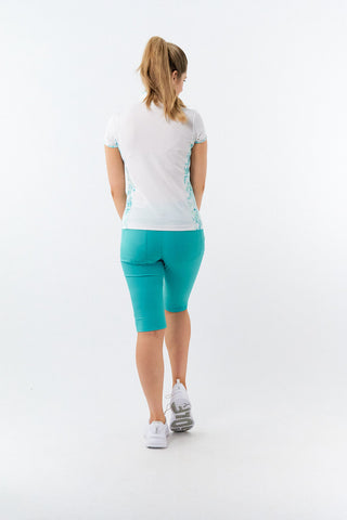Pure Golf Ladies Bliss Sleeveless Golf Polo Shirt - Aquamarine Lake