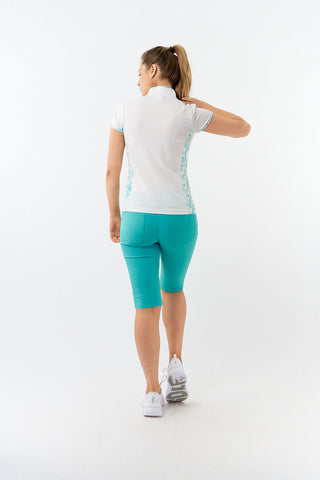 Pure Golf Ladies Bliss Sleeveless Golf Polo Shirt - Aquamarine Lake