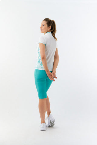 Pure Golf Ladies Bliss Sleeveless Golf Polo Shirt - Aquamarine Lake