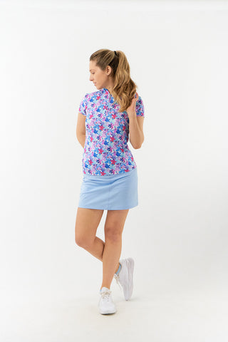 Pure Golf Rise Cap Sleeve Polo - Watercolour Daydream