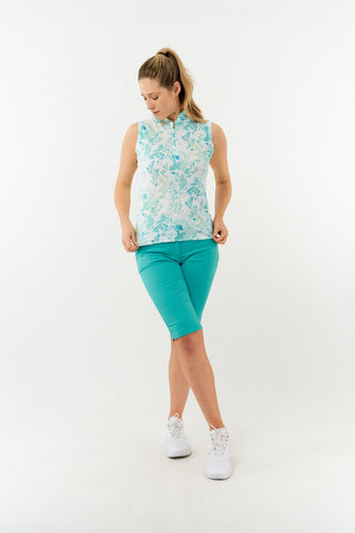 Pure Golf Ladies Rise Sleeveless Polo Shirt - Aquamarine Lake