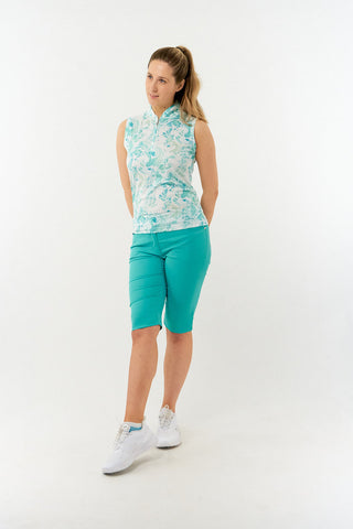 Pure Golf Ladies Rise Sleeveless Polo Shirt - Aquamarine Lake
