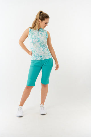 Pure Golf Ladies Rise Sleeveless Polo Shirt - Aquamarine Lake