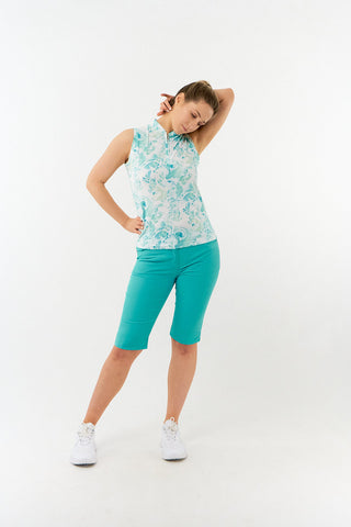 Pure Golf Ladies Rise Sleeveless Polo Shirt - Aquamarine Lake