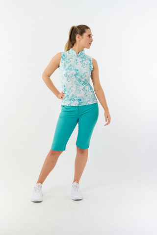 Pure Golf Ladies Rise Sleeveless Polo Shirt - Aquamarine Lake