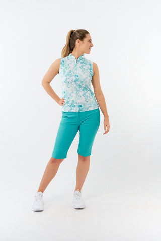 Pure Golf Ladies Rise Sleeveless Polo Shirt - Aquamarine Lake