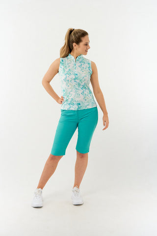 Pure Golf Ladies Rise Sleeveless Polo Shirt - Aquamarine Lake
