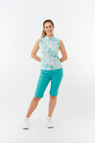 Pure Golf Ladies Rise Sleeveless Polo Shirt - Aquamarine Lake
