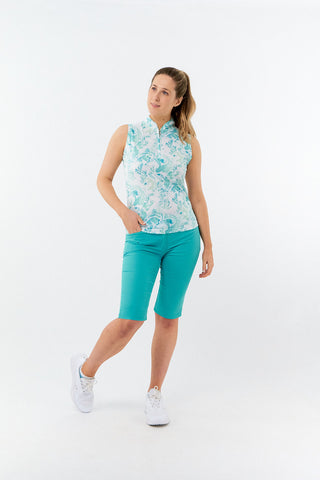 Pure Golf Ladies Rise Sleeveless Polo Shirt - Aquamarine Lake
