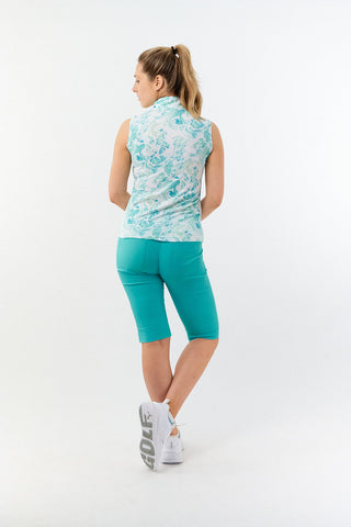 Pure Golf Ladies Rise Sleeveless Polo Shirt - Aquamarine Lake