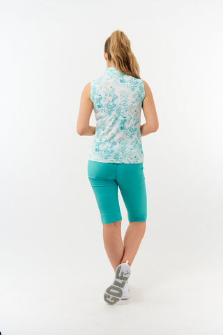 Pure Golf Ladies Rise Sleeveless Polo Shirt - Aquamarine Lake
