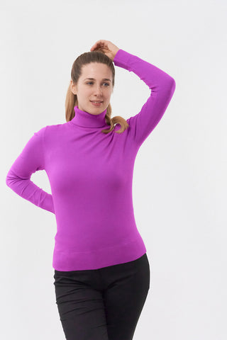 Pure  Glow Super Soft Roll Neck - Amethyst