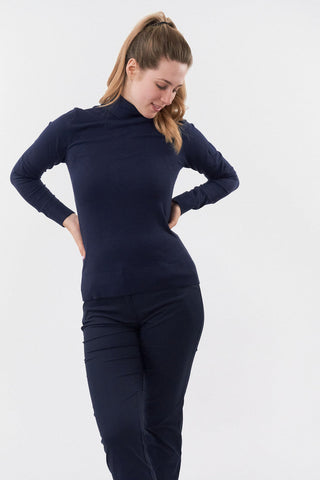 Pure Golf Super Soft Glow Roll Neck - Navy