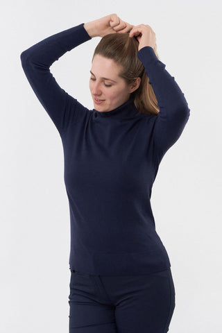 Pure Golf Super Soft Glow Roll Neck - Navy