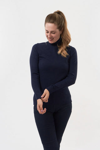 Pure Golf Super Soft Glow Roll Neck - Navy
