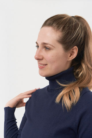 Pure Golf Super Soft Glow Roll Neck - Navy