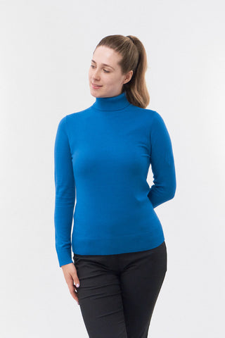 Pure Golf Super Soft Glow Roll Neck - Vallarta Blue