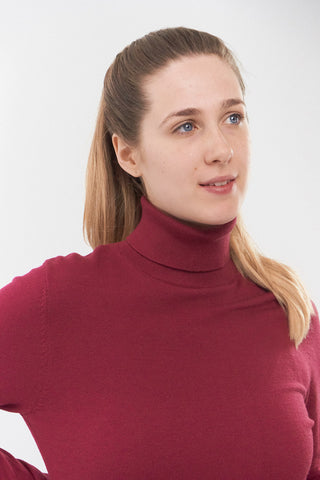 Pure Golf Super Soft Glow Roll Neck - Garnet Berry