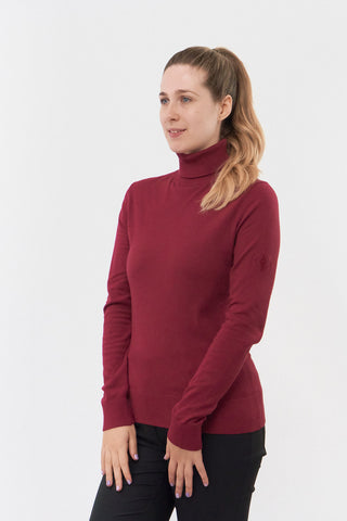 Pure Golf Super Soft Glow Roll Neck - Garnet Berry