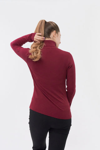 Pure Golf Super Soft Glow Roll Neck - Garnet Berry