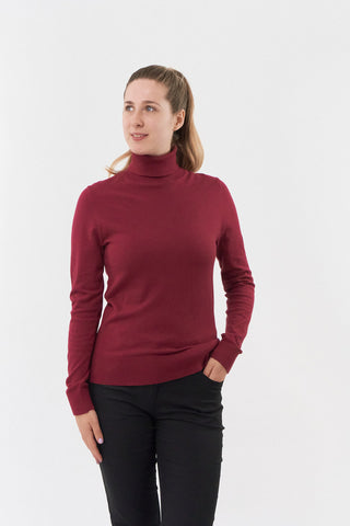 Pure Golf Super Soft Glow Roll Neck - Garnet Berry