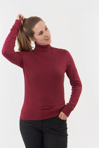 Pure Golf Super Soft Glow Roll Neck - Garnet Berry