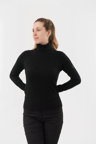 Pure Golf Super Soft Glow Roll Neck - Black