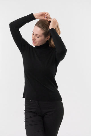 Pure Golf Super Soft Glow Roll Neck - Black