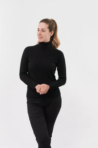 Pure Golf Super Soft Glow Roll Neck - Black