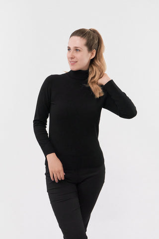 Pure Golf Super Soft Glow Roll Neck - Black