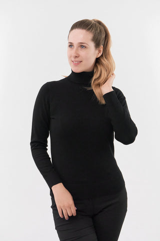 Pure Golf Super Soft Glow Roll Neck - Black
