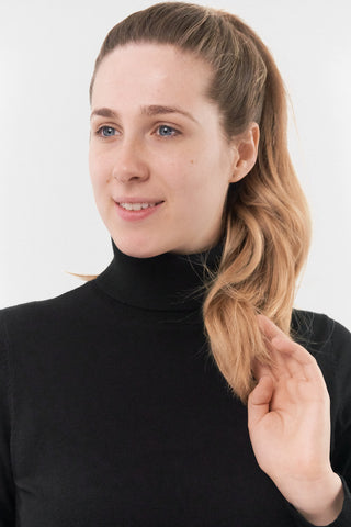 Pure Golf Super Soft Glow Roll Neck - Black