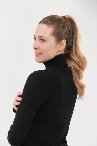 Pure Golf Super Soft Glow Roll Neck - Black