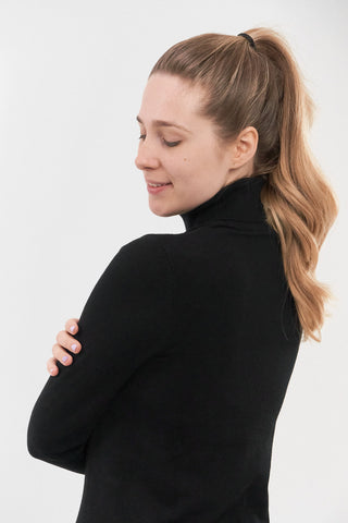 Pure Golf Super Soft Glow Roll Neck - Black