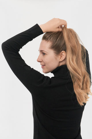 Pure Golf Super Soft Glow Roll Neck - Black