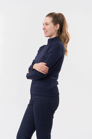 Brace Navy Super Soft Quarter Zip Lined Sweater - Pure Golf