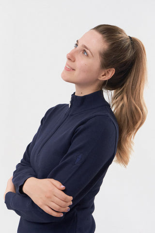 Brace Navy Super Soft Quarter Zip Lined Sweater - Pure Golf