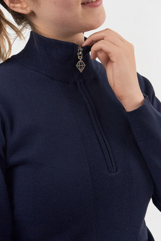 Brace Navy Super Soft Quarter Zip Lined Sweater - Pure Golf