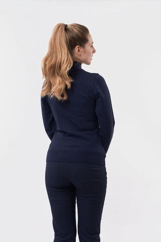 Brace Navy Super Soft Quarter Zip Lined Sweater - Pure Golf