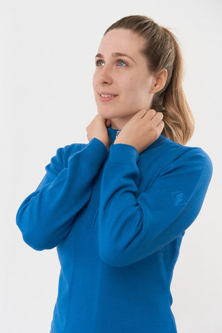 Pure Golf Brace Super Soft Lined Golf Jumper Quarter Zip- Vallarta Blue