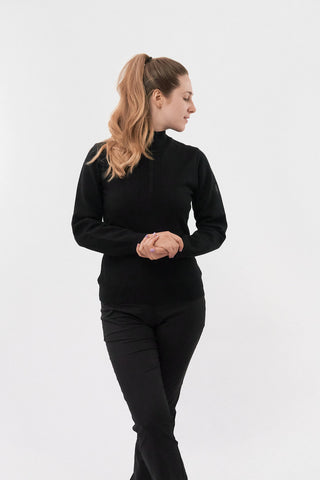 Brace Black Super Soft Lined Quarter Zip Golf Jumper - Pure Golf