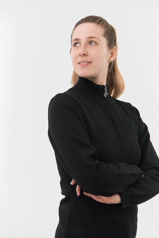 Brace Black Super Soft Lined Quarter Zip Golf Jumper - Pure Golf