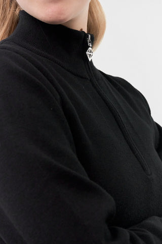 Brace Black Super Soft Lined Quarter Zip Golf Jumper - Pure Golf