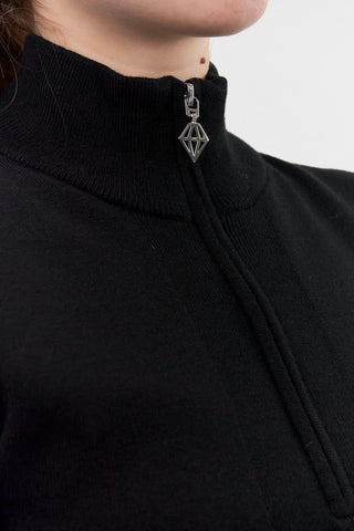 Brace Black Super Soft Lined Quarter Zip Golf Jumper - Pure Golf