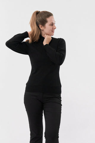 Brace Black Super Soft Lined Quarter Zip Golf Jumper - Pure Golf