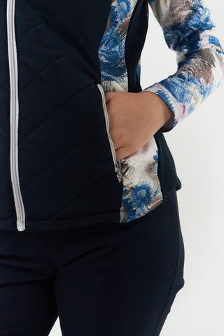 Pure Golf Amber Quilted Gilet  - Stone Canvas collection - Navy